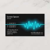 Geluidsgolven - Blauw en zwart Visitekaartje (Achterkant)