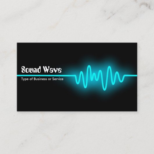 Geluidsgolven - Blauw en zwart Visitekaartje (Voorkant)