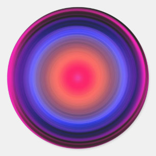 Geluidsgolven cycli stem die vloeibare lichte vibe ronde sticker