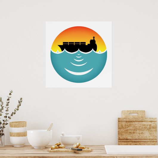 geluidshinder van de oceaan poster (Keuken)