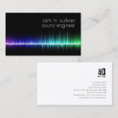 Geluidsingenieur Kleurrijke Sound Wave Muzikant Visitekaartje (Voorkant / Achterkant)