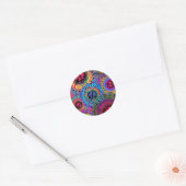 Geluidskleuren psychedelisch ronde sticker (Envelop)