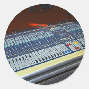 geluidsmixconsole - geluidskaart ronde sticker