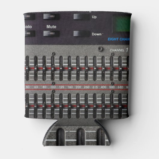 Geluidsmixer Buttonnen Afbeelding. Blikjeskoeler (Voorkant)