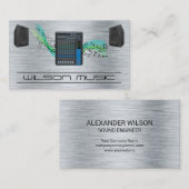 Geluidsmixer en luidsprekers | Muzieknoten Visitekaartje (Voorkant / Achterkant)