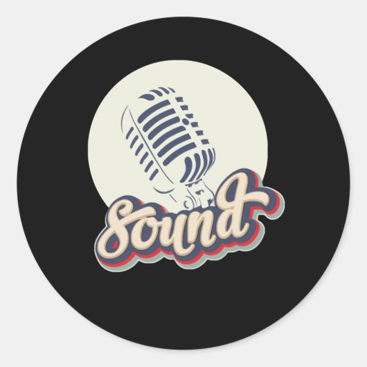 Geluidsmuziek Ronde Sticker (Voorkant)