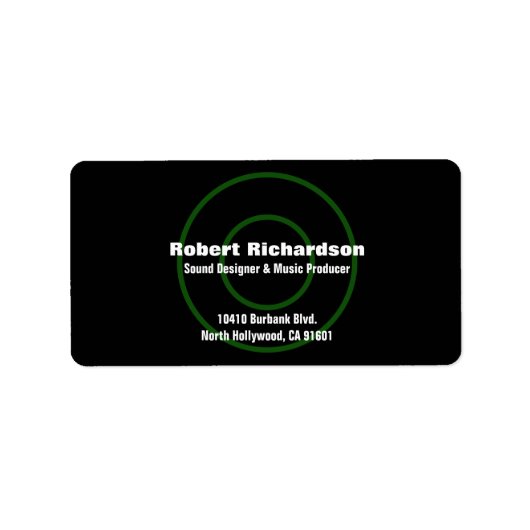 Geluidsontwerper - adreslabel etiket (Voorkant)
