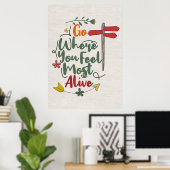 Geluidsquote gaat waar u zich het meeste voelt poster (Thuiskantoor)