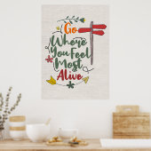 Geluidsquote gaat waar u zich het meeste voelt poster (Keuken)