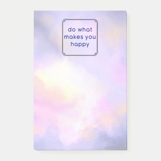 Geluidsquote met ruimte-wolken Abstract ontwerp Post-it® Notes (Voorkant)