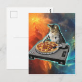 Geluidstabel van cat dj disk jockey briefkaart (Voorkant / Achterkant)