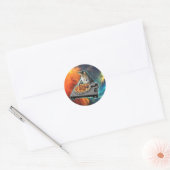 Geluidstabel van cat dj disk jockey ronde sticker (Envelop)