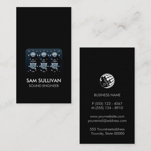 Geluidstechnicus Audio Engineering Visitekaartje (Voorkant / Achterkant)