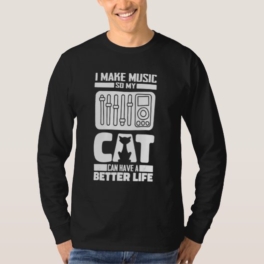 Geluidstechnicus Cat Producent - Studio Audio Tech T-shirt (Voorkant)