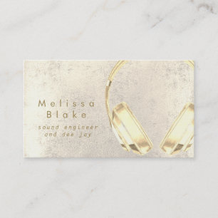 Geluidstechnicus Dee Jay Faux Gold Hoofdtelefoon Visitekaartje