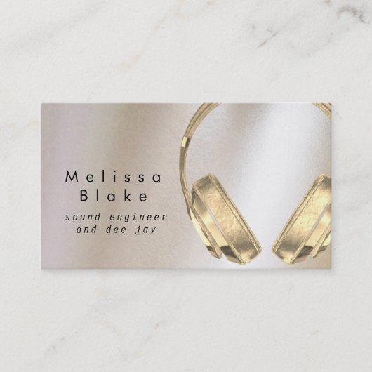 geluidstechnicus dee jay faux metalen visitekaartje (Voorkant)