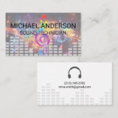 geluidstechnicus | Kleurrijke muziek achtergrond Visitekaartje (Voorkant / Achterkant)