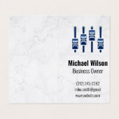 geluidstechnicus | mixer | Marmeren achtergrond Visitekaartje (Buitenkant ongevouwen)