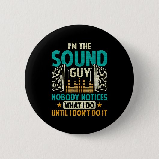 Geluidstechnicus Tech Echtgenoot Vader Grappig Dj Ronde Button 5,7 Cm (Voorkant)