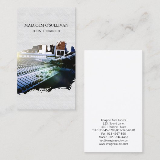 geluidstechnicus visitekaartje (Voorkant / Achterkant)