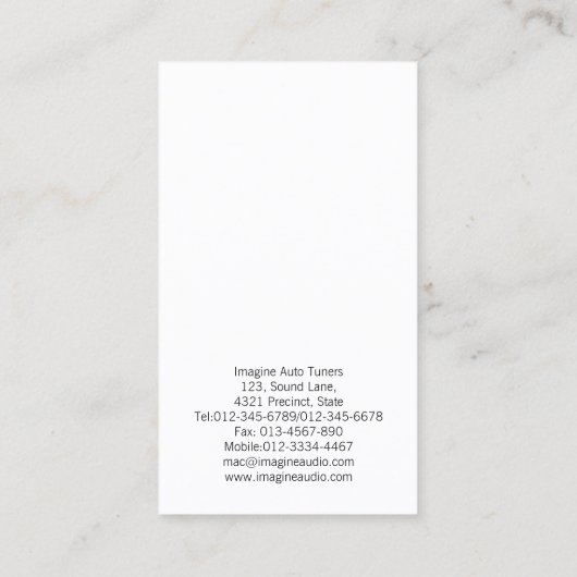 geluidstechnicus visitekaartje (Achterkant)