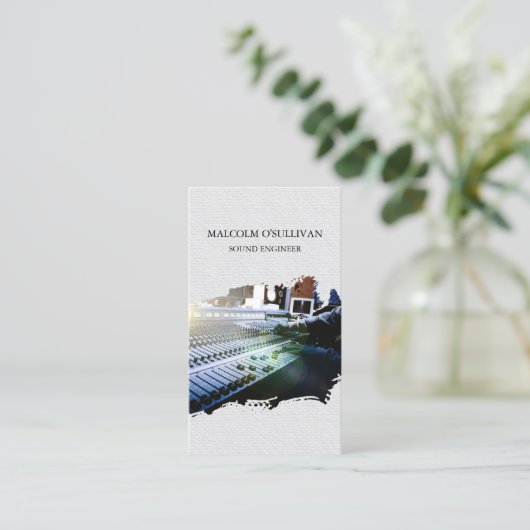 geluidstechnicus visitekaartje (Staand voorkant)