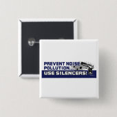 Geluidsverontreiniging Vierkante Button 5,1 Cm (Voorkant /achterkant)