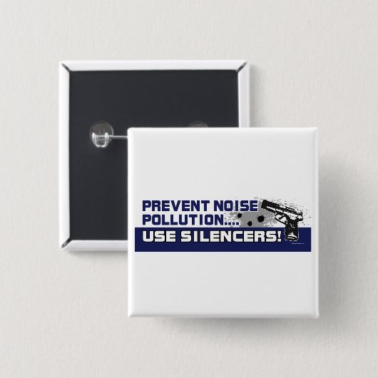 Geluidsverontreiniging Vierkante Button 5,1 Cm (Voorkant /achterkant)
