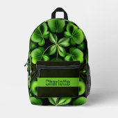 Geluk aan de Ierse Four-Leaf Clover Backpack Bedrukte Rugzak (Voorkant)