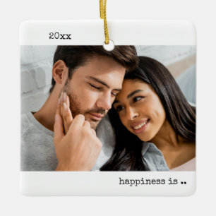 Geluk als ouders om 2 fotominimalistisch te zijn keramisch ornament