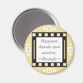 Geluk- Aristoteles citaat - Motivatie Magneet (Voorkant / Achterkant)