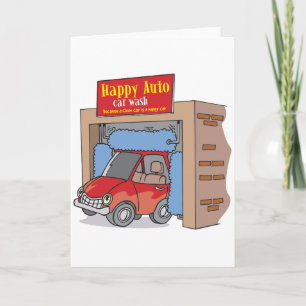 Geluk Auto Autowasstation Wenskaarten Kaart
