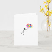 Geluk Ballonnen Kaart (Gele Bloem)