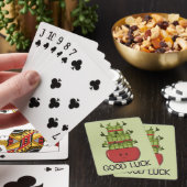 Geluk bamboe plant met groet pokerkaarten (Insitu)