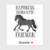 Geluk begint met een Friesian Horse Sticker (Vel)