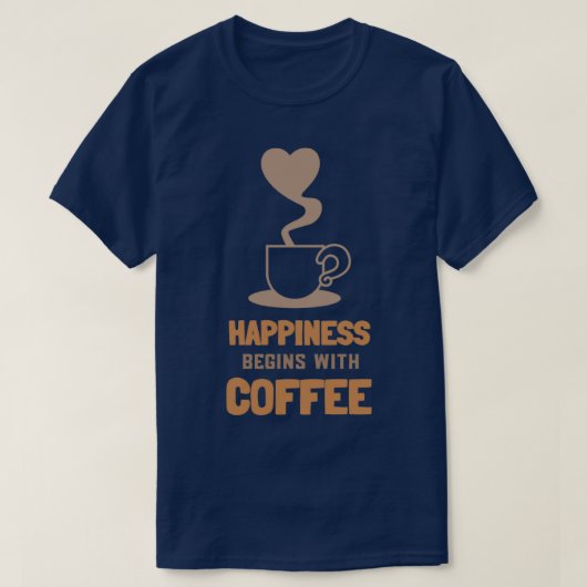 Geluk begint met koffie 8 t-shirt (Design voorkant)
