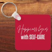 Geluk begint met zelfzorg sleutelhanger (Voorkant)