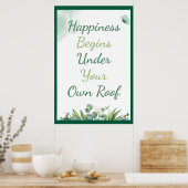 Geluk begint onder je eigen dak poster (Keuken)