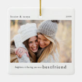 Geluk. Beste vriend Gift Foto Keepsake Keramisch Ornament (Achterkant)