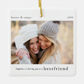 Geluk. Beste vriend Gift Foto Keepsake Keramisch Ornament (Voorkant)