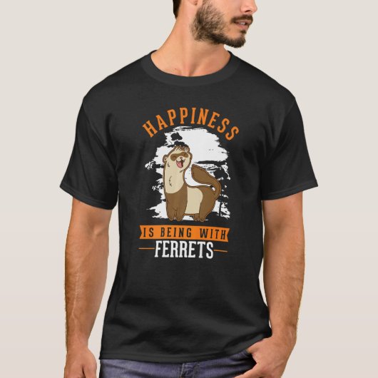 Geluk bij fretten t-shirt (Voorkant)