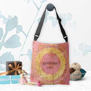 Geluk Binnen Dromerige Gouden Deeltjes Cirkel Crossbody Tas