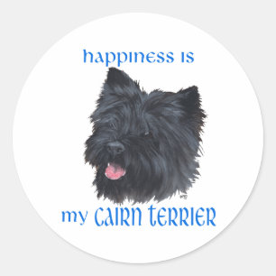 Geluk Black Cairn Terrier Ronde Sticker