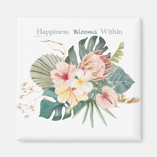 Geluk bloeit binnen magneetKlassieke Magneet (Voorkant)