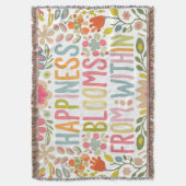 Geluk bloeit van binnen deken (Voorkant Verticaal)