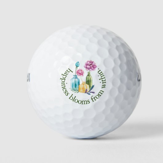 Geluk bloeit van binnen golfballen (Voorkant)
