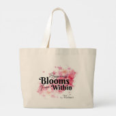 Geluk bloeit van binnen grote tote bag (Achterkant)