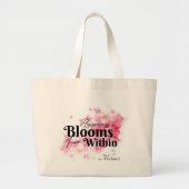 Geluk bloeit van binnen grote tote bag (Voorkant)