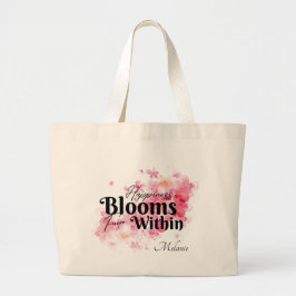 Geluk bloeit van binnen grote tote bag