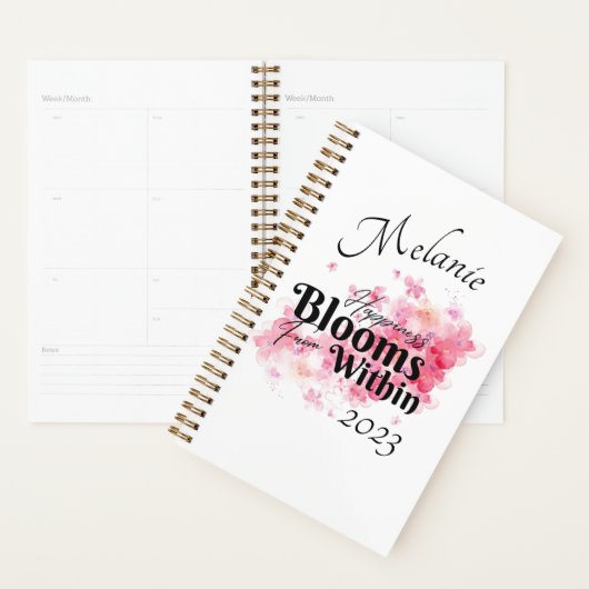 Geluk bloeit van binnen het jaar planner (Display)